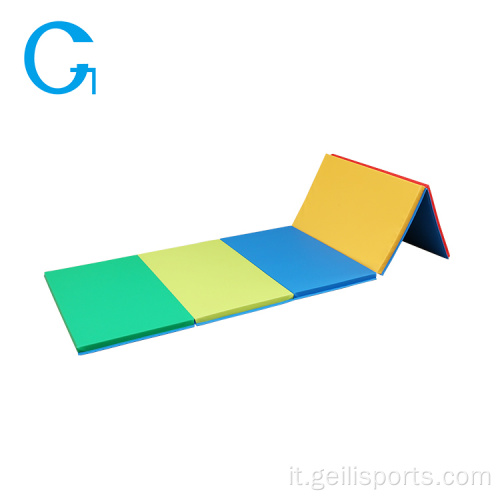 Tappetino per ginnastica pieghevole in schiuma colorata in PVC